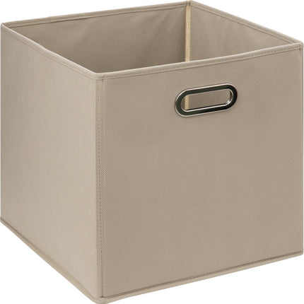 5Five Opbergmand/kastmandje - 2x - Taupe - 31 x 31 x 31 cm - 29 liter - Vakkenkast manden - Stof met versterkte bodem - Opvouwbaar