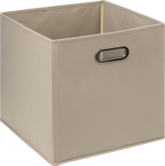 5Five Opbergmand/kastmandje - Taupe - 31 x 31 x 31 cm - 29 liter - Vakkenkast manden - Stof met versterkte bodem - Opvouwbaar