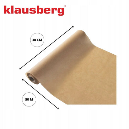 Klausberg Bakpapier Pergamin 50m – 38cm Breed – KB-7904 – Bruin – Voor Airfryer & Oven