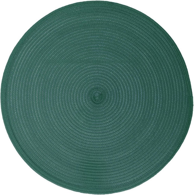 Secret de Gourmet ronde placemat - emerald groen - gevlochten kunststof - Dia 38 cm - Onderleggers
