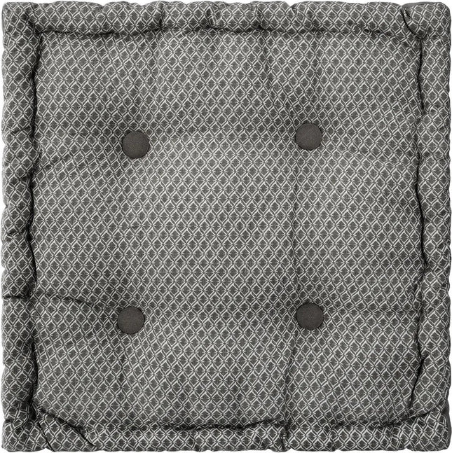 Atmosphera Vloerkussen Square - grijs - katoen - 40 x 40 x 8 cm - Extra dik grond zitkussen/matraskussen