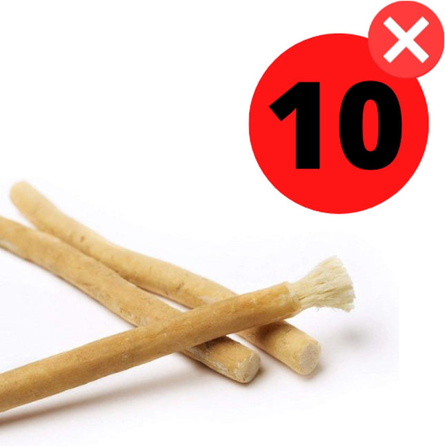 Miswak - natuurlijke tandenborstel - Ramadan - Tandverzorging - Miswak tanden - Organic Stokje voor tanden Natural Bio Biologisch - 10 STUKS