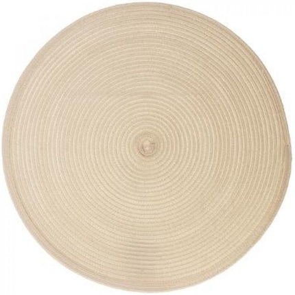 Secret de Gourmet ronde placemat - beige - gevlochten kunststof - Dia 38 cm - Onderleggers