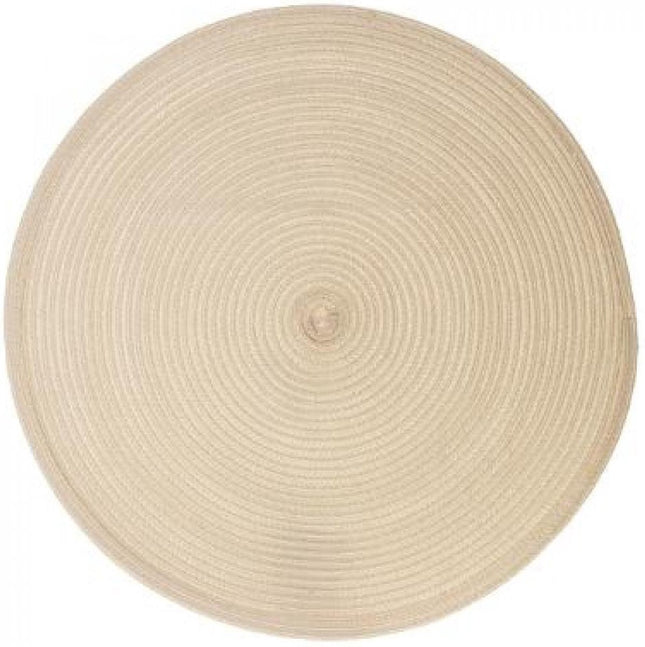 Secret de Gourmet ronde placemat - beige - gevlochten kunststof - Dia 38 cm - Onderleggers