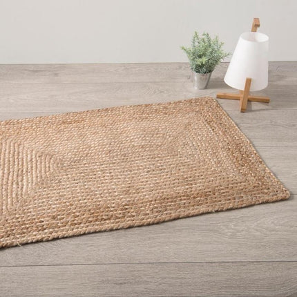 Vloerkleed Jute Beige Naturel 60x90 cm | Klein rechthoekig Vloerkleed | Natuurlijk Tapijt | Jute Deurmat