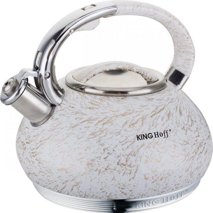 Kinghoff 1066 - Fluitketel - 3.0 liter - RVS - Wit