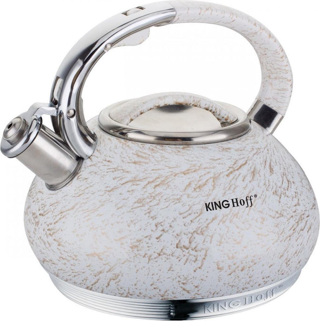 Kinghoff 1066 - Fluitketel - 3.0 liter - RVS - Wit