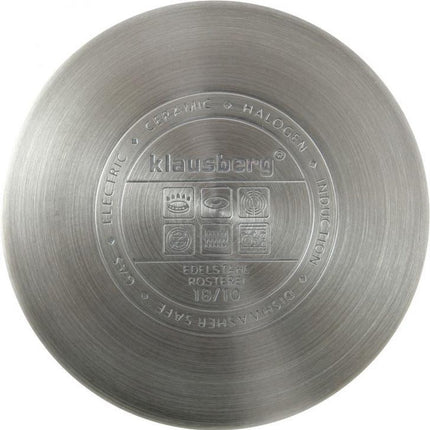 Klausberg 7173 - Lage - kookpan - met deksel - 4,6L - Ø26 cm - RVS - Inductie - allewarmtebronnen