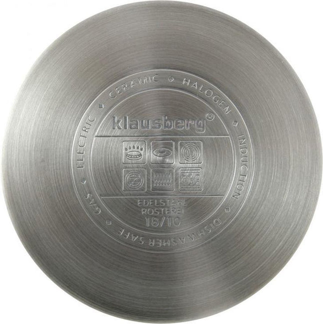Klausberg 7173 - Lage - kookpan - met deksel - 4,6L - Ø26 cm - RVS - Inductie - allewarmtebronnen
