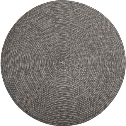 Secret de Gourmet ronde placemat - grijs - gevlochten kunststof - Dia 38 cm - Onderleggers