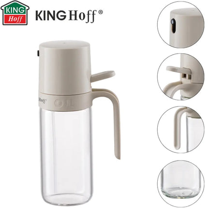 KINGHOFF KH-2005 Oliespray 250 ml – RVS & Glas Olie- en Azijnsprayer – Fijn Vernevelende Olie Sprayer – Beige