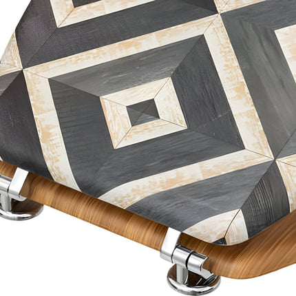 5five Toiletbril, canvas flap - geruit tegelmotief - zwart & gebroken wit