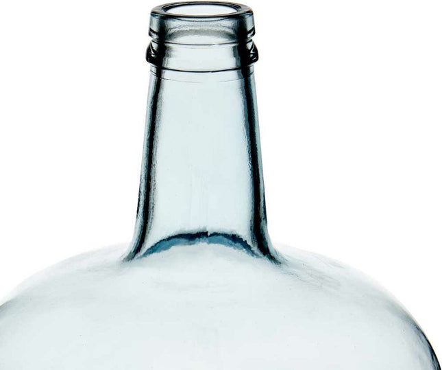 Giftdecor Bloemenvaas - fles - glas - blauw transparant - 22 x 39 cm - vaas