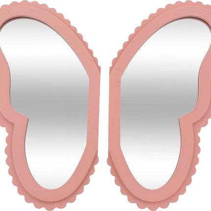 Atmosphera Kids Vlinder Spiegel - Set van 2 stuks - 37x37cm - Roze