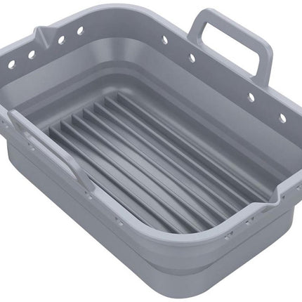 Klausberg - Opvouwbare Siliconen Airfryer Bakvorm - Herbruikbaar en Hittebestendig tot 230°C - Geschikt voor Airfryer, Oven en Magnetron - Grijs