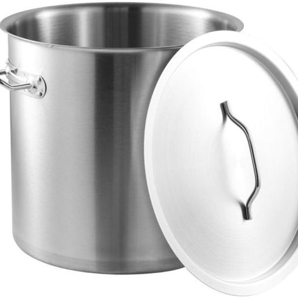KINGHoff Kookpot 25 Liter - RVS Steel - Ø32 cm - Geschikt voor Inductie - Inclusief Deksel - Professionele Soeppan voor Grote Hoeveelheden - 25L