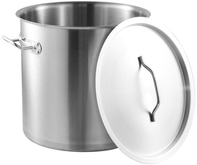 KINGHoff Kookpot 25 Liter - RVS Steel - Ø32 cm - Geschikt voor Inductie - Inclusief Deksel - Professionele Soeppan voor Grote Hoeveelheden - 25L