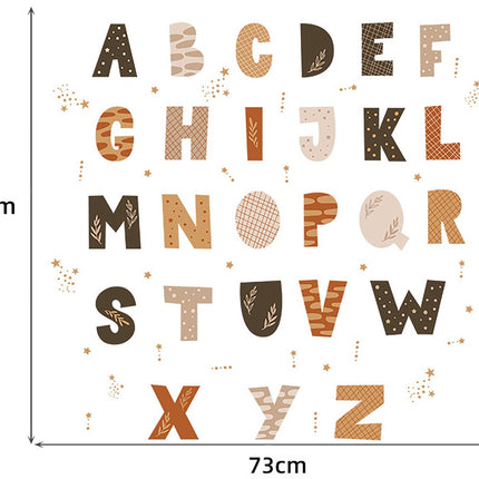 Sipo Wandsticker Alfabet Set - 4 Delige Letters voor Kinderkamer - 70x73 cm - Zelfklevend ABC voor Muur en Meubels - Muurstickers - Letter leren - Educatief