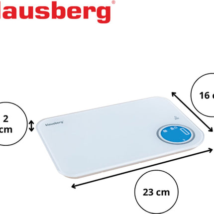 Klausberg KB-7938 Slimme Keukenweegschaal – Bluetooth, App Analyse, 5kg – Tempered Glass – Calorie & Macro Meter