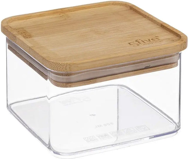 5Five - Keuken voorraadpot - Berlino - 3x - kunststof/bamboe - 500 ml