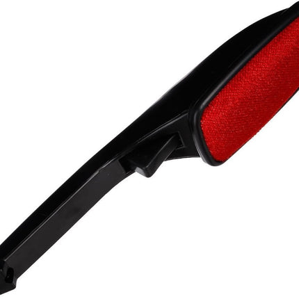 2x Stuks kledingborstel/pluizenborstel zwart/rood 25 cm met roterende kop - Kleding borstel
