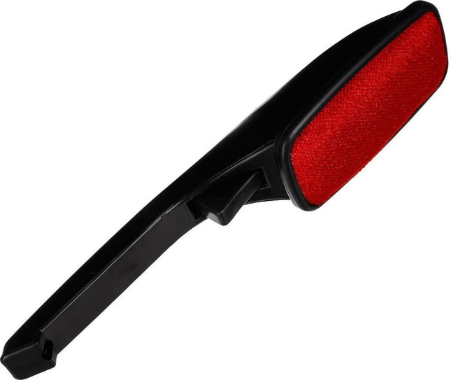 Kledingborstel/pluizenborstel zwart/rood 25 cm met roterende kop - Kleding borstel
