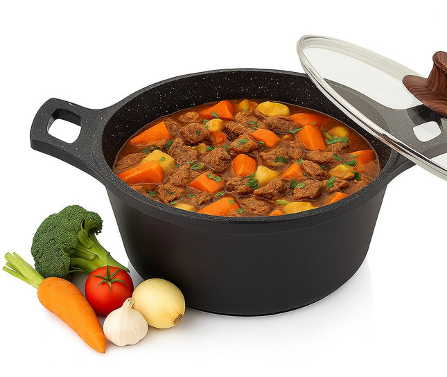 Hakal Gietaluminium Kookpan - braadpan met Glazen Deksel -Ø 40 cm - Alle Warmtebronnen