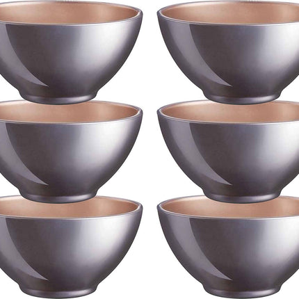 Luminarc Kommetjes/soepkommen/schaaltjes voor dessert/ontbijt - 6x - Glas - D13 x 6 cm - lila paars