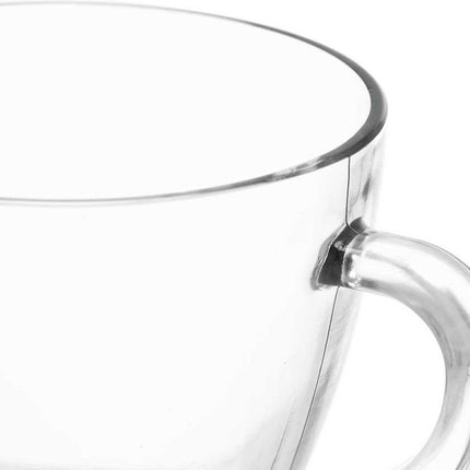 Vivalto Design Koffie/thee glazen met oor - set 6x stuks - transparant glas - 280 ml
