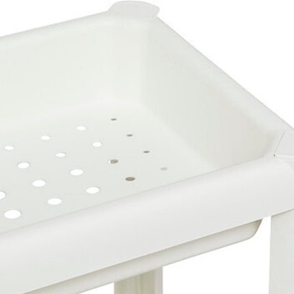5Five opbergrek badkamer - kunststof - wit - 37 x 22 x 100 cm - organiser met 4 planken - badkamer rekje