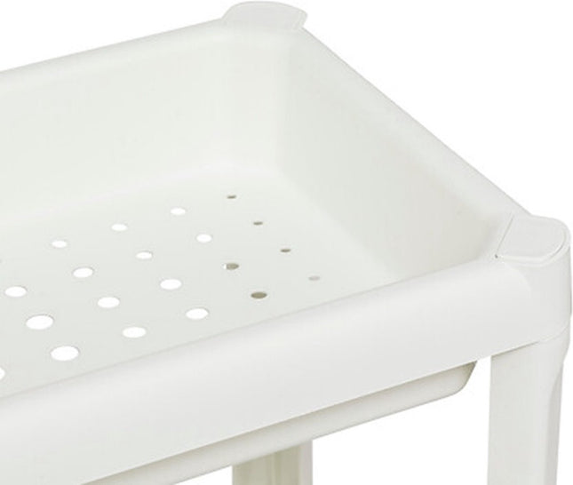 5Five opbergrek badkamer - kunststof - wit - 37 x 22 x 100 cm - organiser met 4 planken - badkamer rekje
