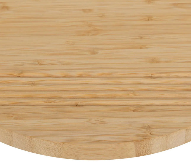 5Five draaibaar serveer plateau - dienblad - bamboe hout - D35 cm - lichtbruin - roterend op hoge schijf - tapas - gebakjes - kaas