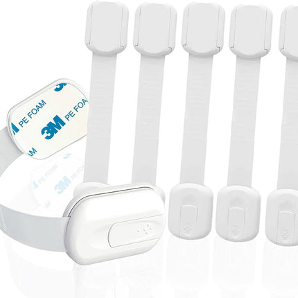 SIPO Strap Lock 6-delig - Verstelbaar Veiligheidsslot voor Laden en Kasten - Zelfklevende Meubelbeveiliging tegen Kinderen - Kastsloten -