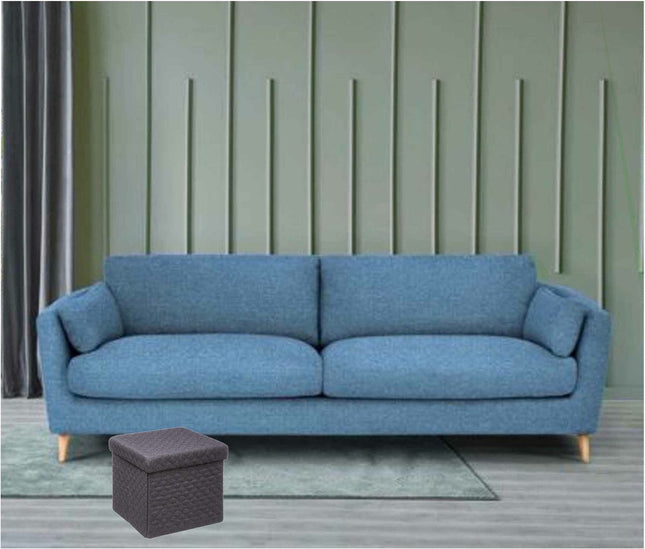 5Five Poef/Hocker/opbergbox - donkergrijs - polyester/mdf - 31 x 31 cm - opvouwbaar