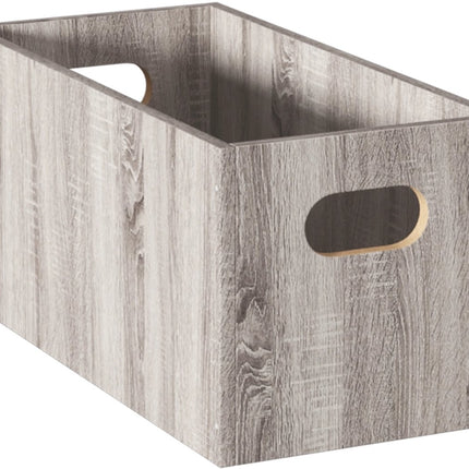 5five Opbergmand/kastmand van hout - grijs - 14 Liter - 31 x 31 x 15 cm - Opbergboxen - Vakkenkast manden