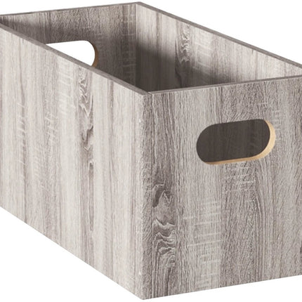 5five Opbergmand/kastmand van hout - grijs - 14 Liter - 31 x 31 x 15 cm - Opbergboxen - Vakkenkast manden