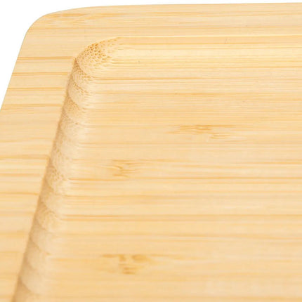 5Five Serveerplankje voor hapjes/fingerfood - 30 x 30 cm - bamboe hout - borrelplank - tapasplank