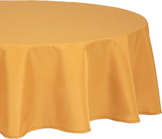 Atmosphera Tafelkleed rond - okergeel - Dia 180 cm - Eettafel tafellakens - polyester