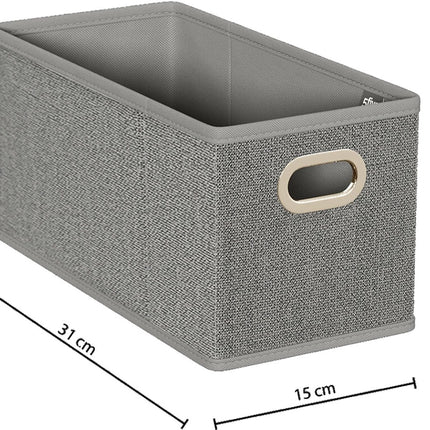 5Five Opbergmand/kastmand grijs - linnen - 29 liter - 31 x 31 x 31 cm - Opbergbox - Vakkenkast manden