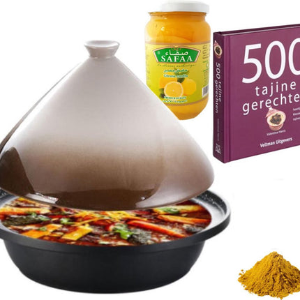 Cuilina tajine pakket -kookboek-kruiden-ingelegde citroenen - cadeau pakket