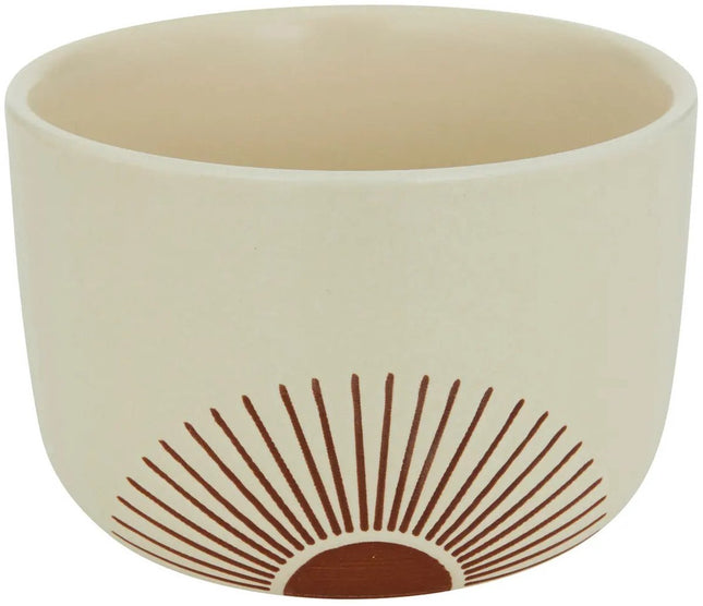 5Five Serveerplank acacia hout - met 4x luxe schaaltjes - D26 cm - tapas en saus schaaltjes - kleuren mix terra/wit - hapjes plateau