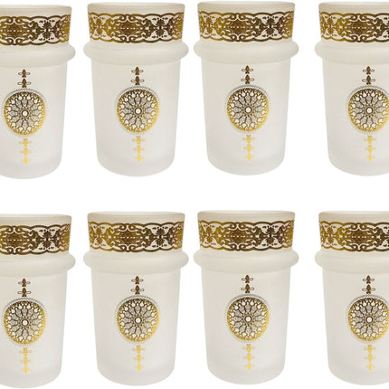 Hakal Malaki Marokkaanse Theeglazen – Goud Design – 9 cm – Set van 12