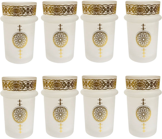 Hakal Malaki Marokkaanse Theeglazen – Goud Design – 9 cm – Set van 12