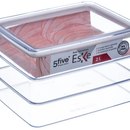 5Five Voorraadpot - keuken/voedsel - kunststof - 500 ml - luchtdichte deksel - transparant - 10 x 10 x 7 cm