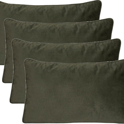 Atmosphera Bank/sierkussens Sophia - 4x stuks - 30 x 50 cm - polyester met rits