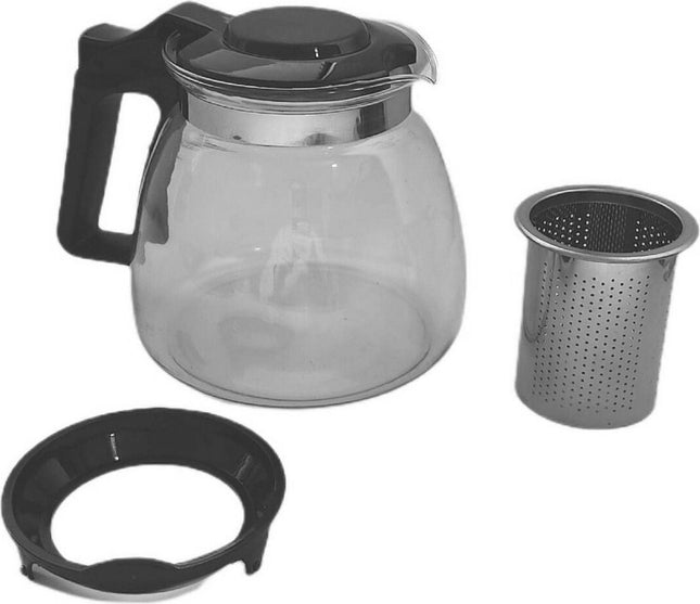 Glazen theepot 900 ml met filter/infuser en handvat - Theepotten/theekannen van glas - Theepot met thee infuser