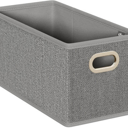 5Five Opbergmand/kastmand grijs - linnen - 29 liter - 31 x 31 x 31 cm - Opbergbox - Vakkenkast manden