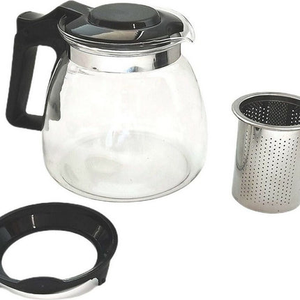 Glazen theepot 900 ml met filter/infuser en handvat - Theepotten/theekannen van glas - Theepot met thee infuser