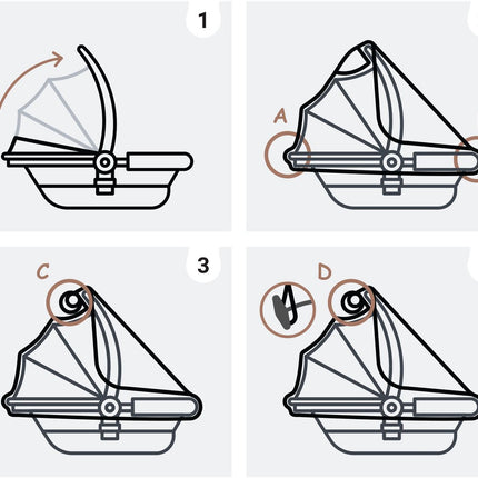 SIPO Regenscherm voor Autostoeltje - Waterdichte Beschermhoes voor Maxi-Cosi en Kinderwagen - Transparant - Universeel Model - EVA Materiaal - Regenhoes Kinderstoel -