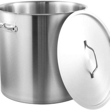KINGHoff Kookpan 45 cm Ø, 71 Liter - Professionele RVS Stoofpan voor Collectieve Keukens - Geschikt voor alle warmtebronnen inclusief inductie